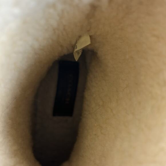 Coach Women’s 9.5 Patsy Chestnut Suede Fleece Heel Designer Ankle Boots - Picture 7 of 8